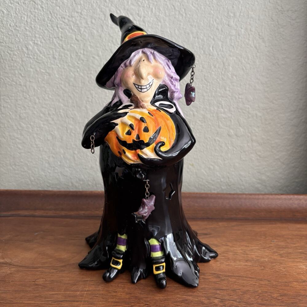 Blue Sky Clayworks Grizzelda Witch Tea Light Candle Holder 10”
